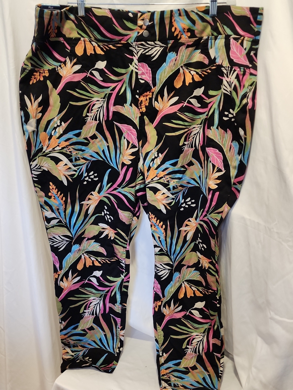Terra & Sky Women's Plus Size Mid-Rise Printed Pull-on Jeggings / Skinny Pants